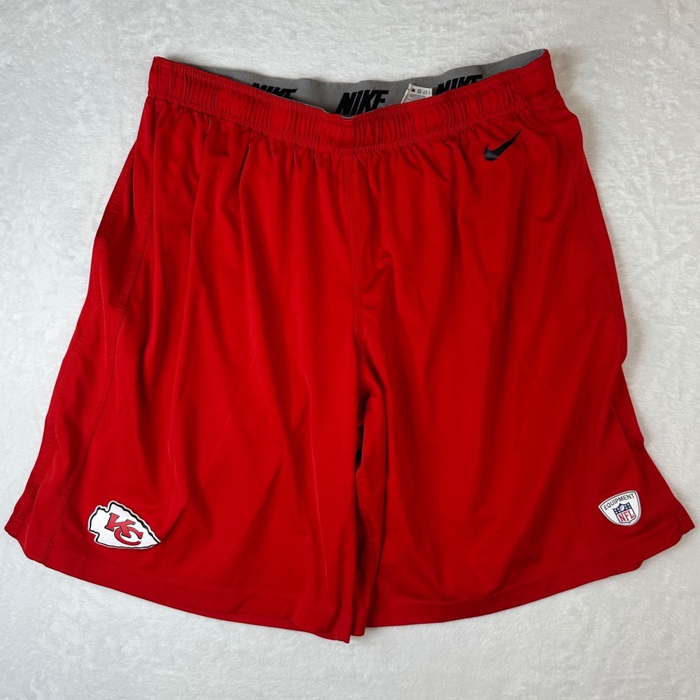 Nike Kansas City Chiefs NFL Training Shorts Red Mens XXL Dri-FIT Athletic Gym